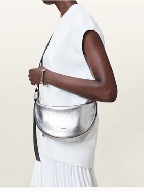 Metallic Silver Half Moon Crossbody Bag - AllSaints